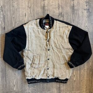 Vintage Men’s 1070’s Textured Bomber Jacket- Medium